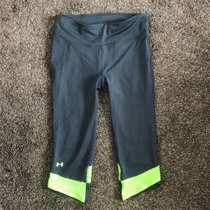 Gray Underarmour capri shorts with back zip pocket